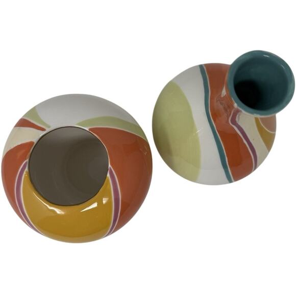 Jill Rosenwald Ceramic Mod Vases by Magenta (Set of 2) MCM - Picture 2 of 9